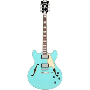 D'Angelico Premier DC Surf Green guitare semi-hollow body