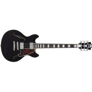 D'Angelico D'Angelico Premier Mini DC Solid Black guitare semi-hollow body