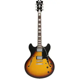 D'Angelico Premier DC Vintage Sunburst guitare semi-hollow body