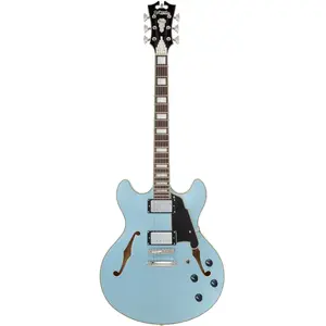 D'Angelico Premier DC Steel Blue guitare semi-hollow body