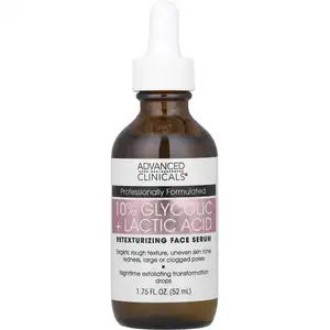 Advanced Clinicals, Sérum à 10 % d'acide glycolique + acide lactique, 1,75 fl oz (52ml) pas cher