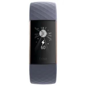 Bracelet connecté Fitbit Charge 3 Aluminium Or Rose et Bleu Ardoise Ta... pas cher