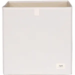 3 sprouts Cube de rangement en tissu recyclé Uni crème pas cher