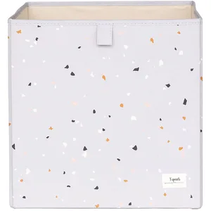3 Sprouts Cube de rangement en tissu recyclé Terrazzo gris clair pas cher