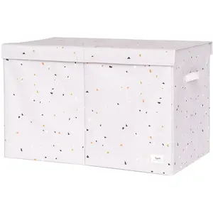 3 Sprouts Coffre à jouets en tissu recyclé Terrazzo gris clair pas cher