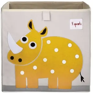 Cube de rangement - 3 SPROUTS - Rhinocéros - Multicolore - 33x33x33 cm - Enfant pas cher