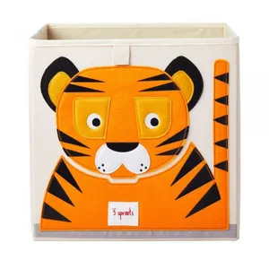 3 Sprouts Cube de rangement en tissu Tigre pas cher