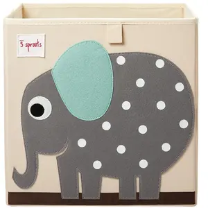 Comparateur de prix : 3 Sprouts Cube De Rangement Éléphant 33 X 33 Cm