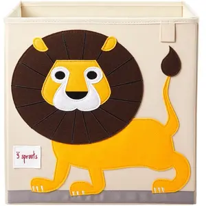 3 Sprouts Cube de rangement en tissu Lion pas cher