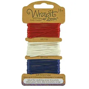 Cordons pour Bracelets Wrapit Loom - bleu / blanc / rougeVendu parscrapmalin