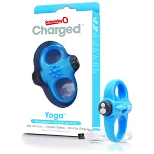 Screaming O Rechargeable Vibrating Ring Rechargeable Yoga Blue 1pcVendu paradam-et-eve