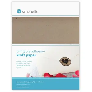 Silhouette Papier kraft imprimable et adhésif - 21,5 x 28 cm - 8 pcs