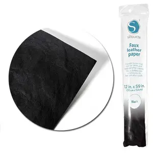 Silhouette Papier effet faux cuir - noir - 30,5 cm x 152 cm pas cher
