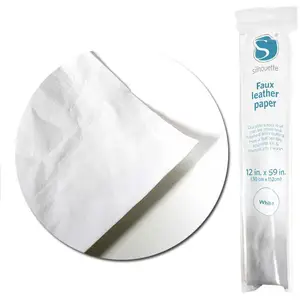 Silhouette Papier effet faux cuir - blanc - 30,5 cm x 152 cm pas cher