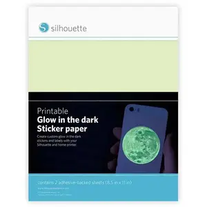 Silhouette Papier imprimable photoluminescent - adhésif - 2 feuilles