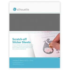 Silhouette Stickers à gratter - argent - 5 feuilles