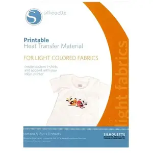 Silhouette Feuilles transfert à chaud imprimable pour tissus clairs - 5 pcs pas cher