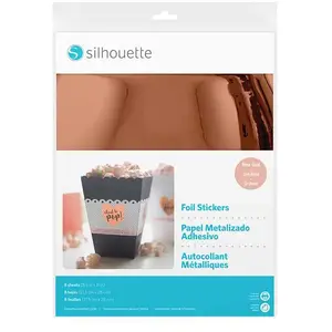 Silhouette Stickers Rose Or imprimable - 8 feuilles