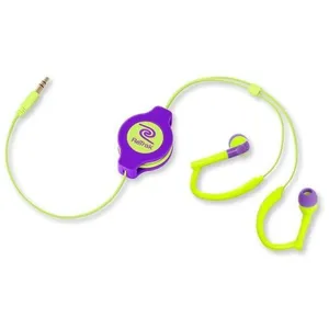 : Ecouteurs intra-auriculaires rétractables Sport - Violet/jaune pas cher