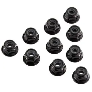 AX31250 Serrated Nylon Lock Nut Black 4mm (10)