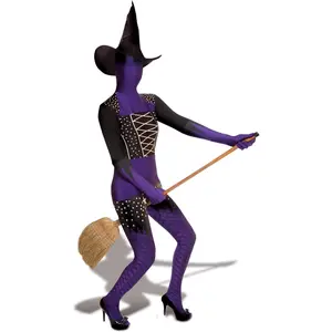 RueDeLaFete Morphsuits Sorcière Violette - Taille : M-150cm /165 cm