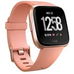 Fitbit Versa - Aluminium Rose Or - Montre Intelligente Avec Bande - Pêche - Bluetooth, Nfc pas cher