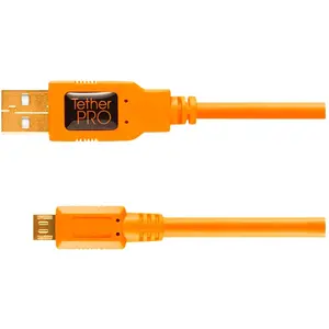Comparateur de prix : Câble usb vers micro usb b 2.0 5 pins tetherpro cu5430 - orange 4.60m