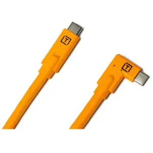 Comparateur de prix : TetherTools Câble USBC vers USBC coudé 90° TetherPro CUC15RT  Orange 4.60m