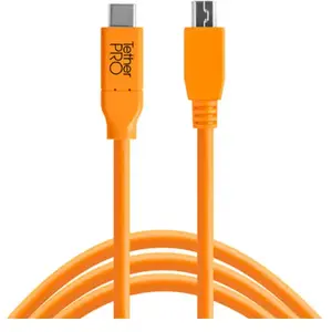 Comparateur de prix : Tether Tools TETHER TOOLS USB-C vers USB 2.0 Mini B 5-Pin 4,60m orange