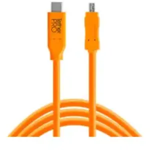 Comparateur de prix : Tether Tools TetherPro USB-C vers 2.0 Mini-B 8 broches 4,6m orange