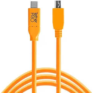 Comparateur de prix : Tether Tools USB-C vers USB 2.0 Micro-B 5 broches 4,60m orange