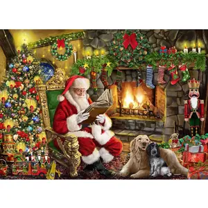 Vermont Christmas Company Puzzle 1000 pièces : Père Noël au coin du feuVendu paramazon