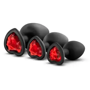 Blush - Kit d’Entraînement Luxe Bling Plugs Noir avec Pierres Rouges pas cher