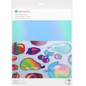 Silhouette Matière autocollante et imprimable Effet iridescent - 8 feuilles