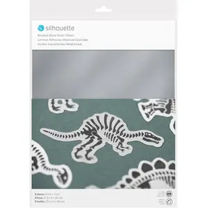 Silhouette Matière autocollante et imprimable Effet métal brossé - 8 feuilles