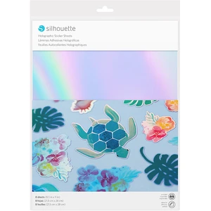 Silhouette Matière autocollante et imprimable Effet holographique - 8 feuilles pas cher