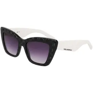 Lunettes de Soleil KARL LAGERFELD KL6158S 006 BLACK/WHITE ACETATE FEMALE pas cher