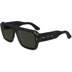 Calvin Klein Unisex Adult Sunglasses CK24501S - Khaki Havana with Solid Smoke Lens pas cher