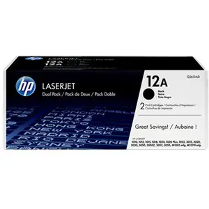 Comparateur de prix : Cartouche de toner HP 12A (Q2612AD) noir pour HP LaserJet - Pack de 2