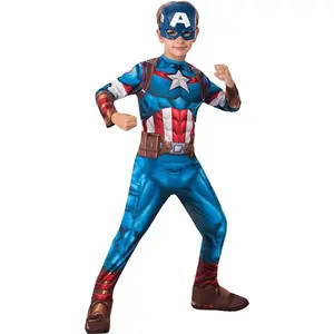 RUBIE'S Garçon Déguisement Captain America, Bleu, M - 7 à 8 ans - 117 à 128 cm