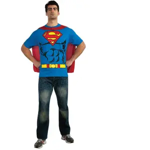 RueDeLaFete Rubie's Costume Co T-shirt avec cape pour homme Motif Superman DC Comics, bleu, Large pas cher