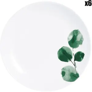 Comparateur de prix : Luminarc - 6 Assiettes à dessert Eucalyptus blanches - D.19 cm T.U