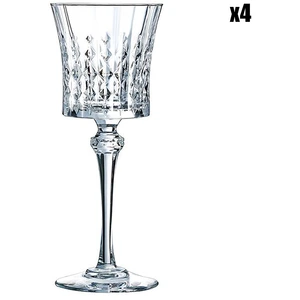 Cristal d'Arques - 4 Verres à pied Lady Diamond transparents - 19cl OS pas cher