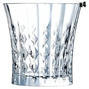 Cristal d'Arques - 4 Verres bas Lady Diamond transparents - 27cl T.U pas cher