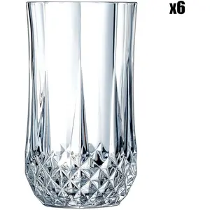 Comparateur de prix : 6 verres à eau vintage 36cl Longchamp - Cristal d'Arques - Cristal d'Arques