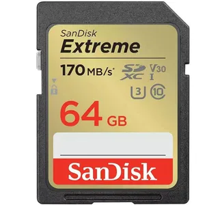 SanDisk Extreme 64GB SDXC Memory Card up to 150MB/s, Class 10, U3, V30 pas cher