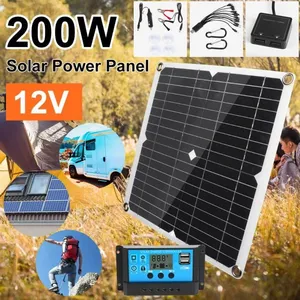 QINGQUE Panneau Solaire flexible Monocristallin 20A Câble Contrôleur,a...Vendu parcdiscount