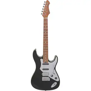 Aria Pro II Hot Rod Collection 714-GTR Black guitare électrique avec plaque de protection en aluminiumVendu parbax-music