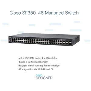 Cisco SF350-48 Géré L2/L3 Fast Ethernet (10/100) Noir pas cher