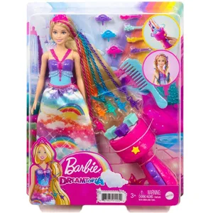 Comparateur de prix : Poupée Barbie Princesse Tresses Magiques Dreamtopia Robe Arc En Ciel
